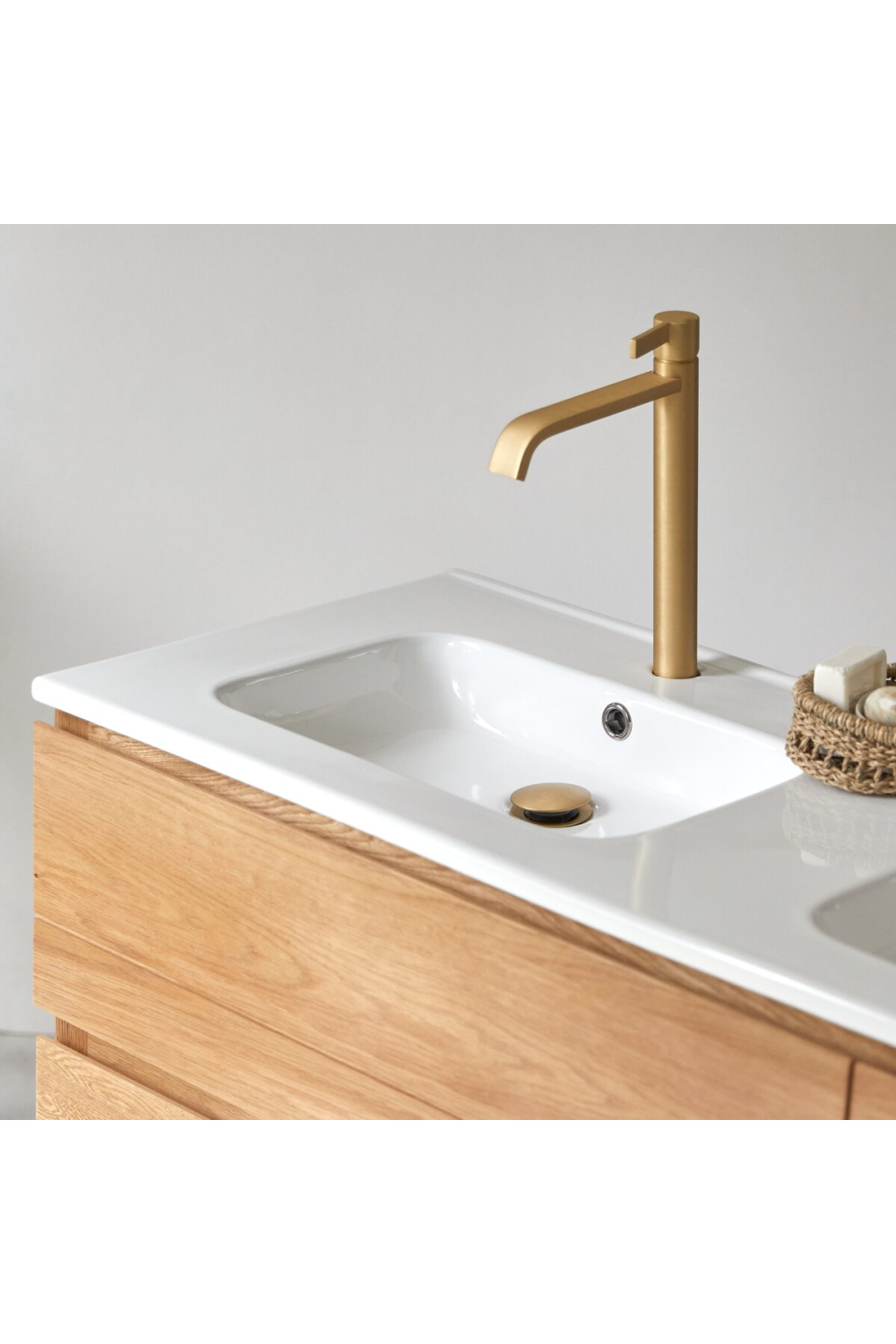 Oak and Ceramic Modern Vanity Unit | Tikamoon Easy | Woodfurniture.com