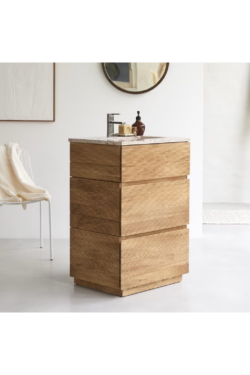 Solid Oak 3-Drawer Vanity Unit | Tikamoon Karl | Woodfurniture.com