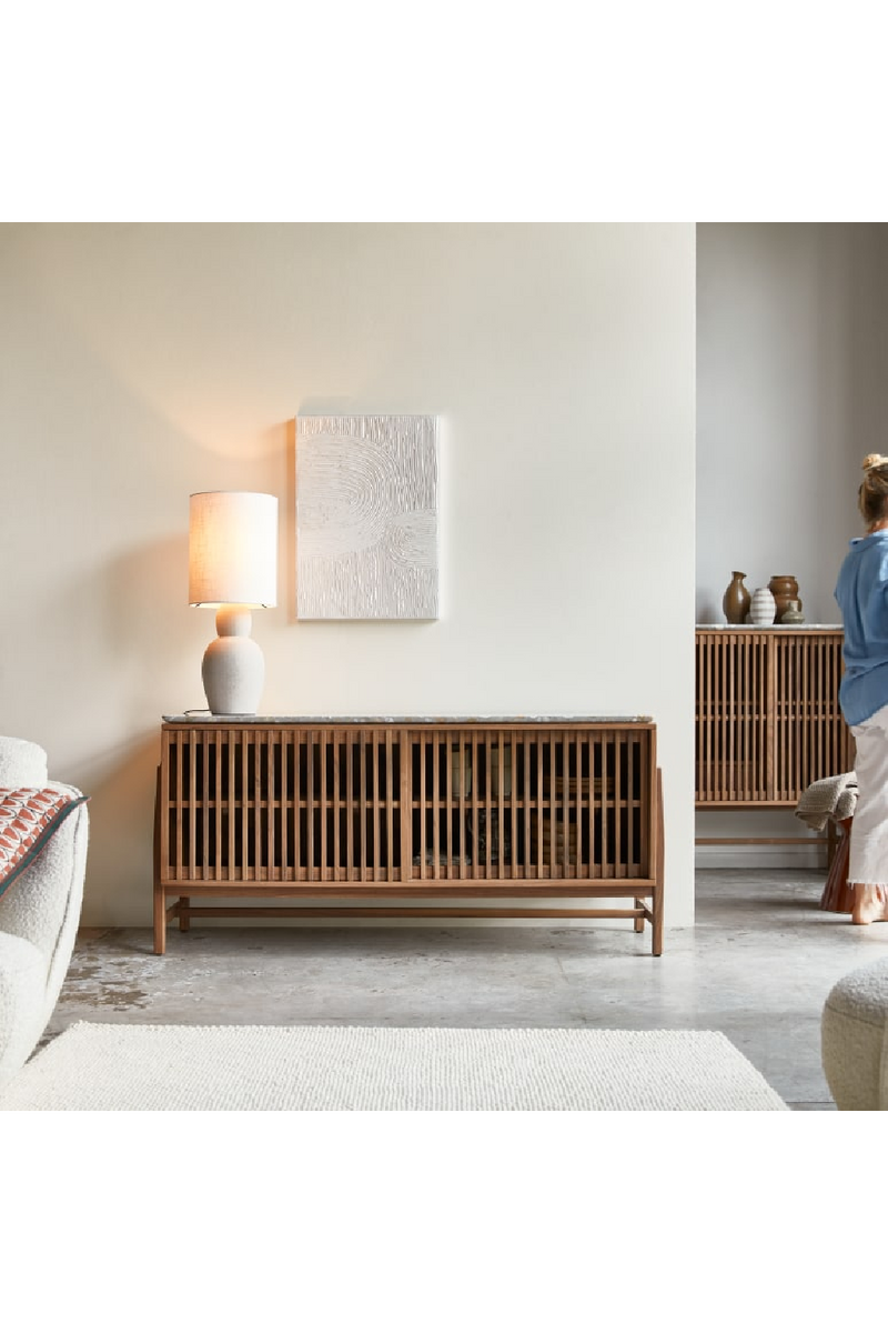 Solid Walnut Slatted Sideboard | Tikamoon Isaure | Woodfurniture.com