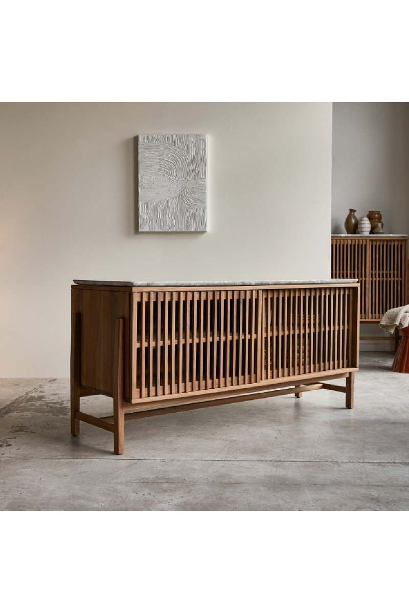 Solid Walnut Slatted Sideboard | Tikamoon Isaure | Woodfurniture.com