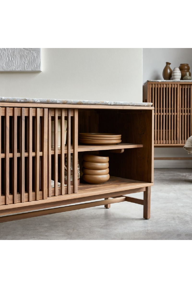 Solid Walnut Slatted Sideboard | Tikamoon Isaure | Woodfurniture.com