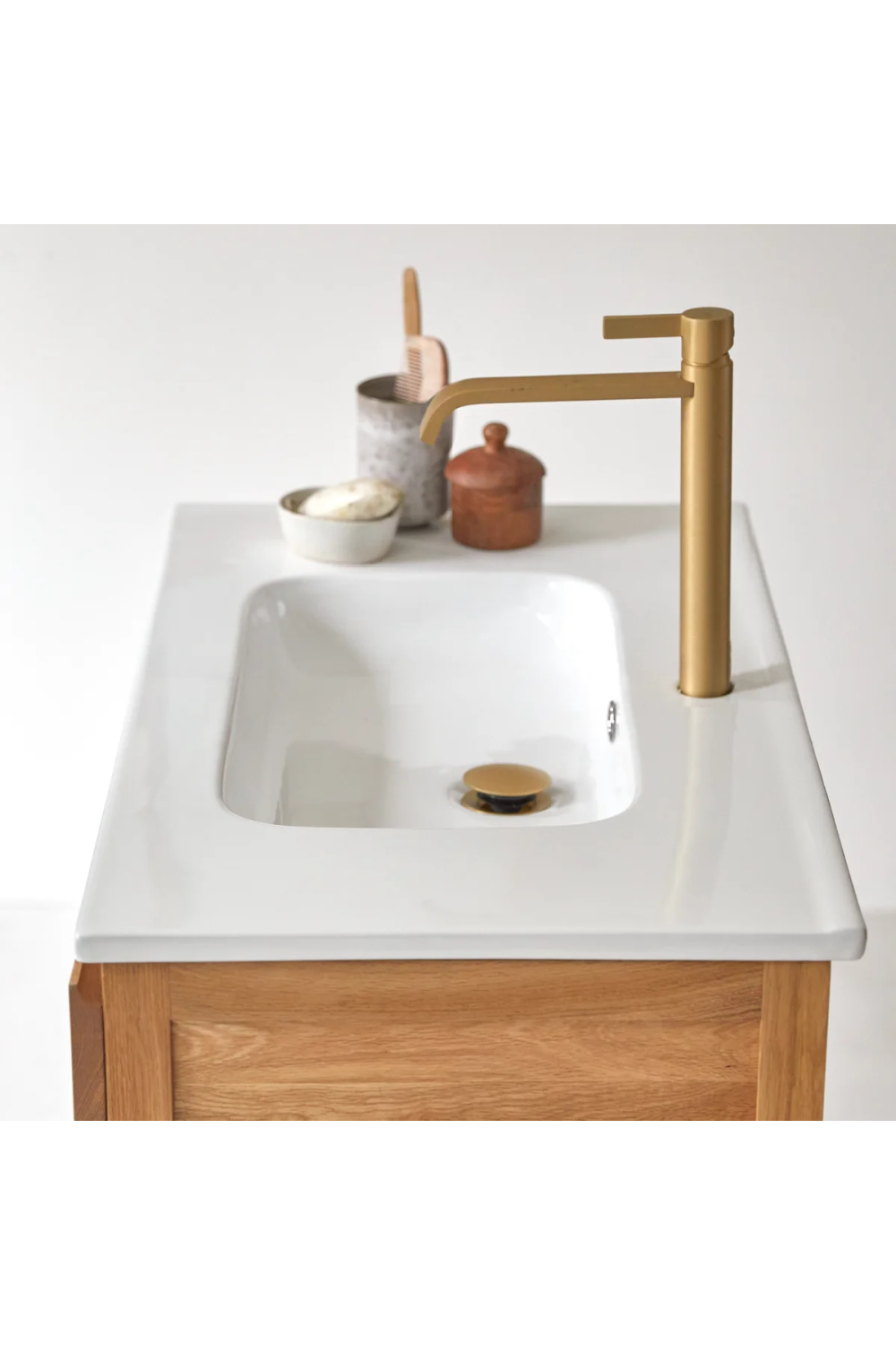 Oak and Ceramic Vanity Cabinet | Tikamoon Easy | Woodfurniture.com