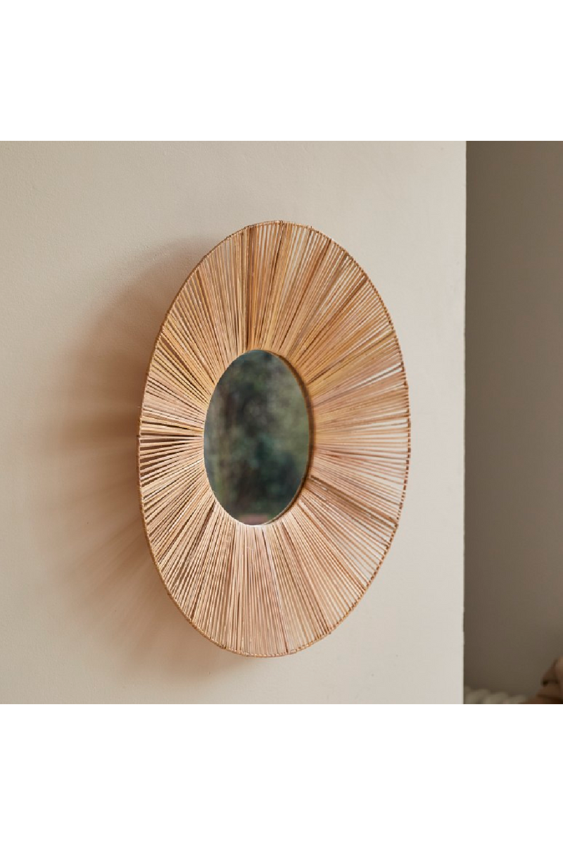 Natural Fiber Round Mirror | Tikamoon Iris | Woodfurniture.com