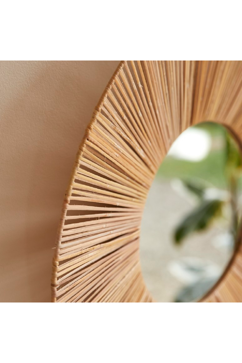 Natural Fiber Round Mirror | Tikamoon Iris | Woodfurniture.com