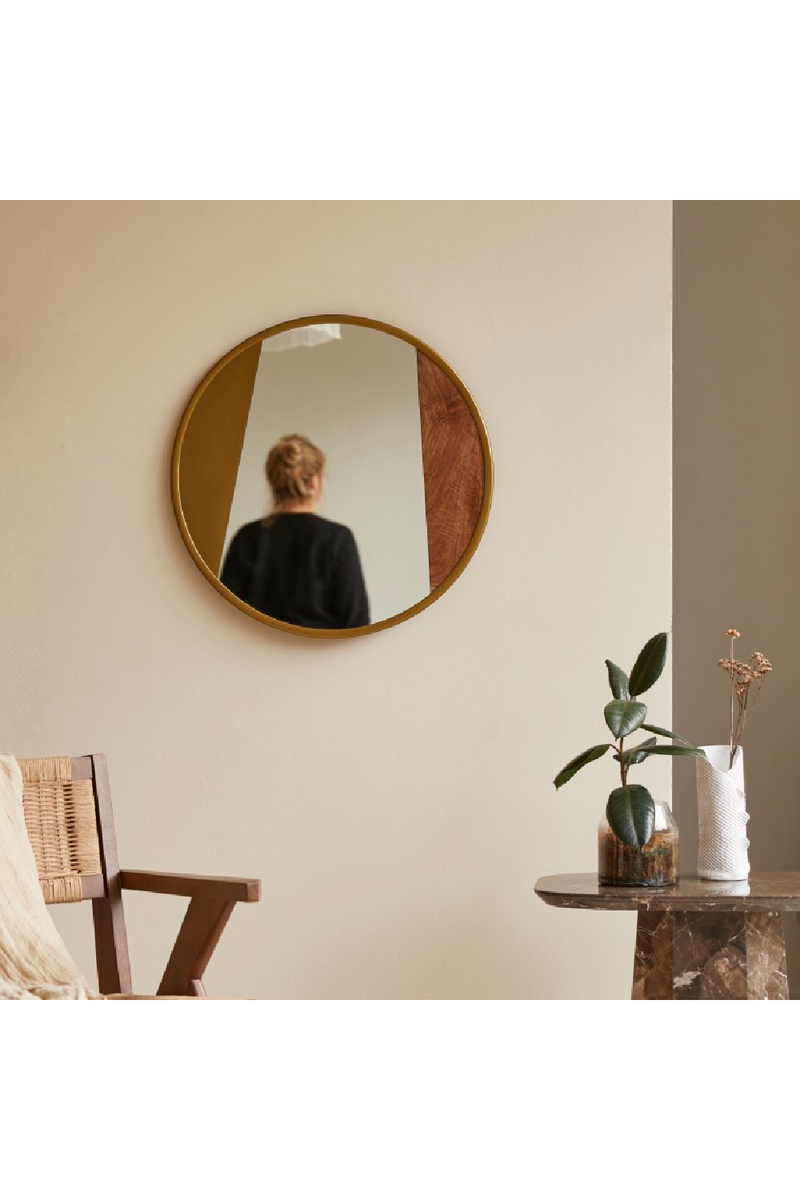 Gold Framed Round Mirror | Tikamoon Andrea | Woodfurniture.com