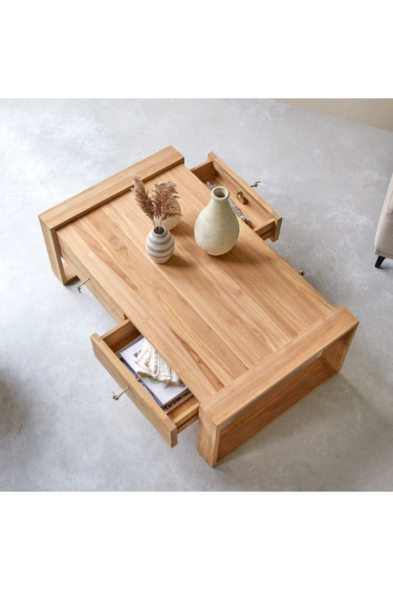 Solid Teak Coffee Table | Tikamoon Minimalys | Woodfurniture.com