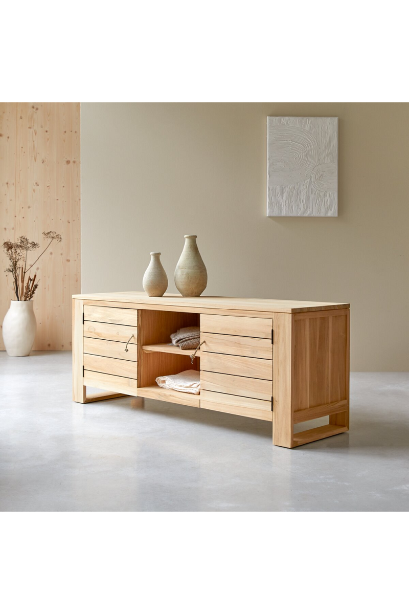 Solid Teak TV Cabinet | Tikamoon Minimalys | Woodfurniture.com