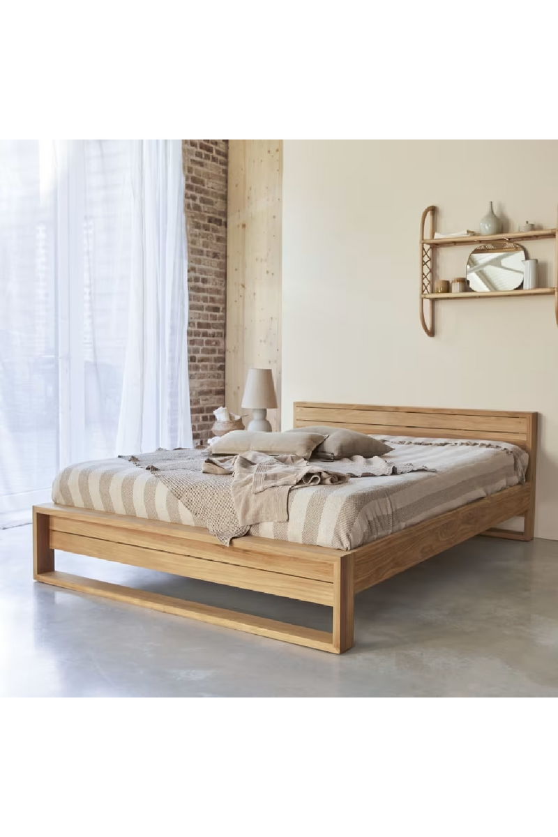 Solid Teak Double Bed | Tikamoon Minimalys | Woodfurniture.com