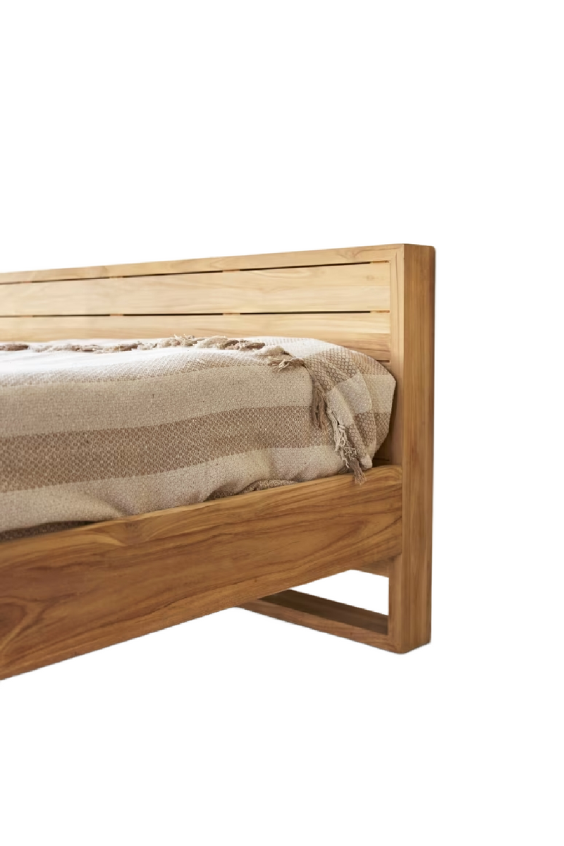 Solid Teak Double Bed | Tikamoon Minimalys | Woodfurniture.com