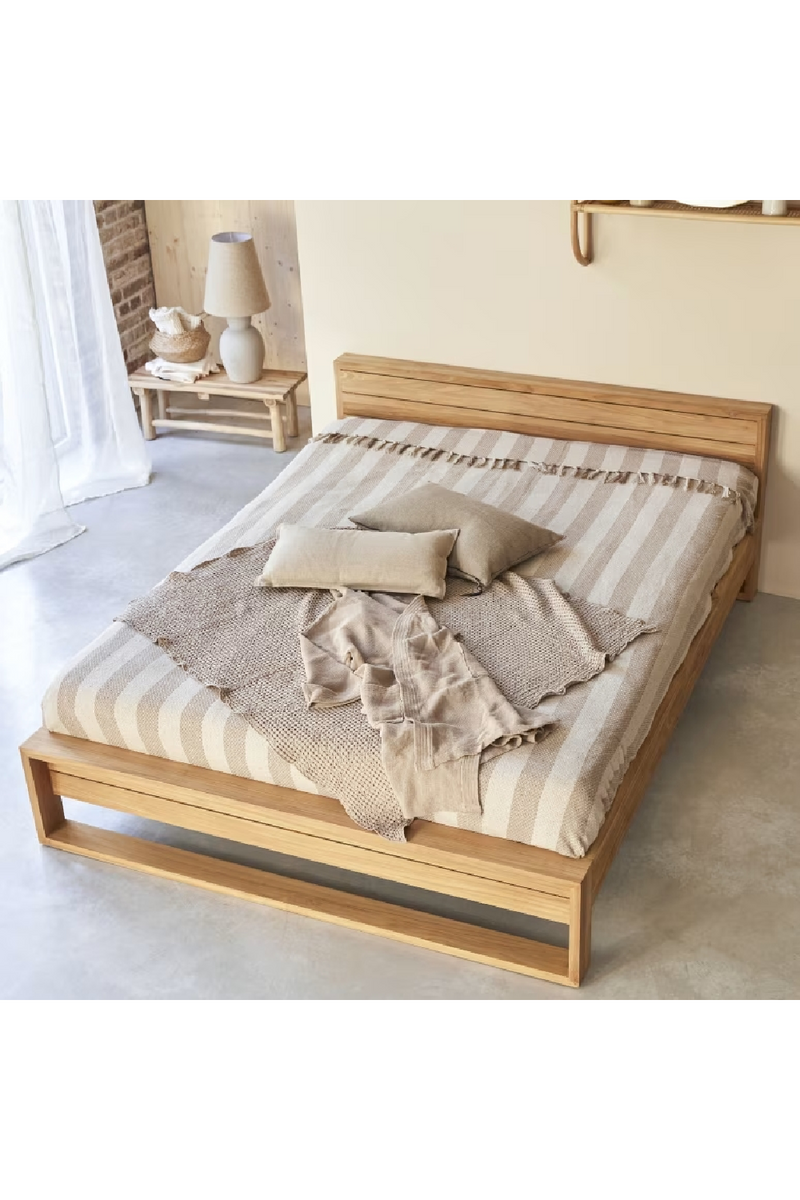 Solid Teak Double Bed | Tikamoon Minimalys | Woodfurniture.com