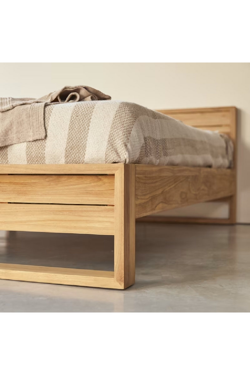 Solid Teak Double Bed | Tikamoon Minimalys | Woodfurniture.com