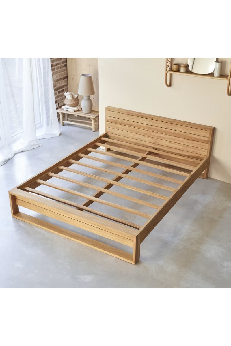 Solid Teak Double Bed | Tikamoon Minimalys | Woodfurniture.com