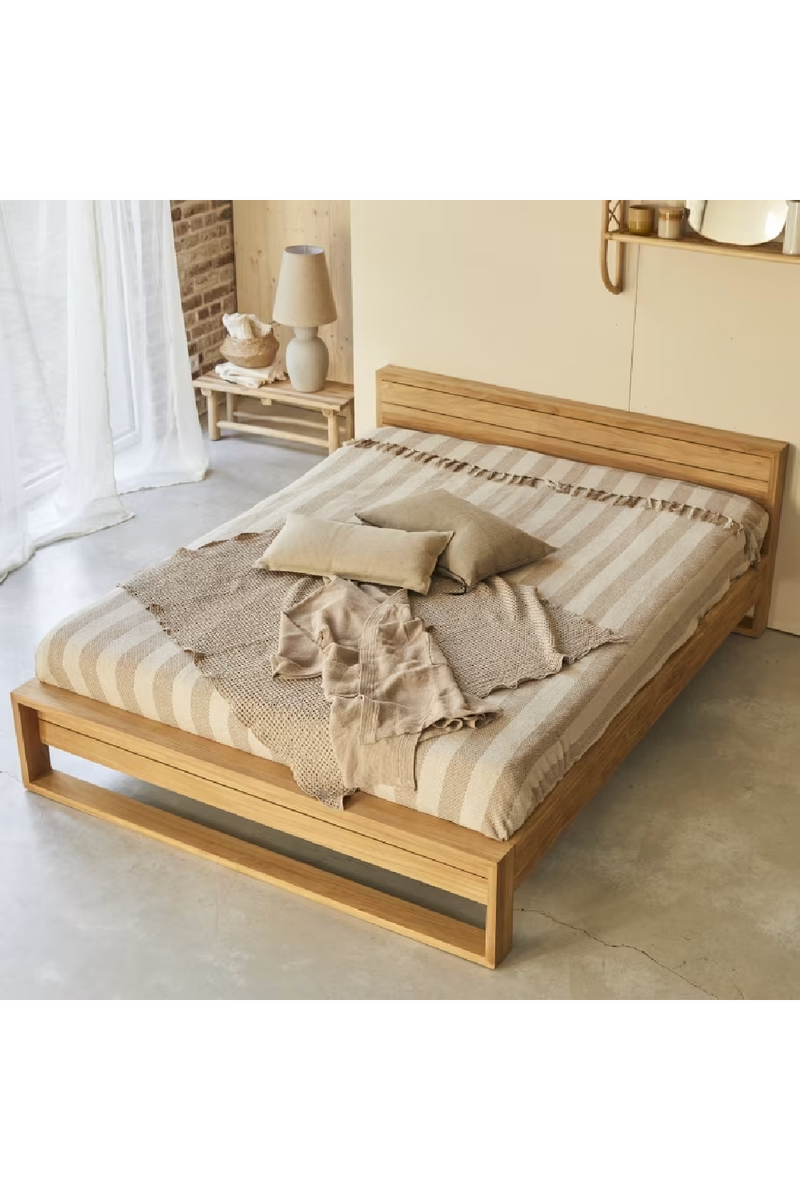 Solid Teak Double Bed | Tikamoon Minimalys | Woodfurniture.com