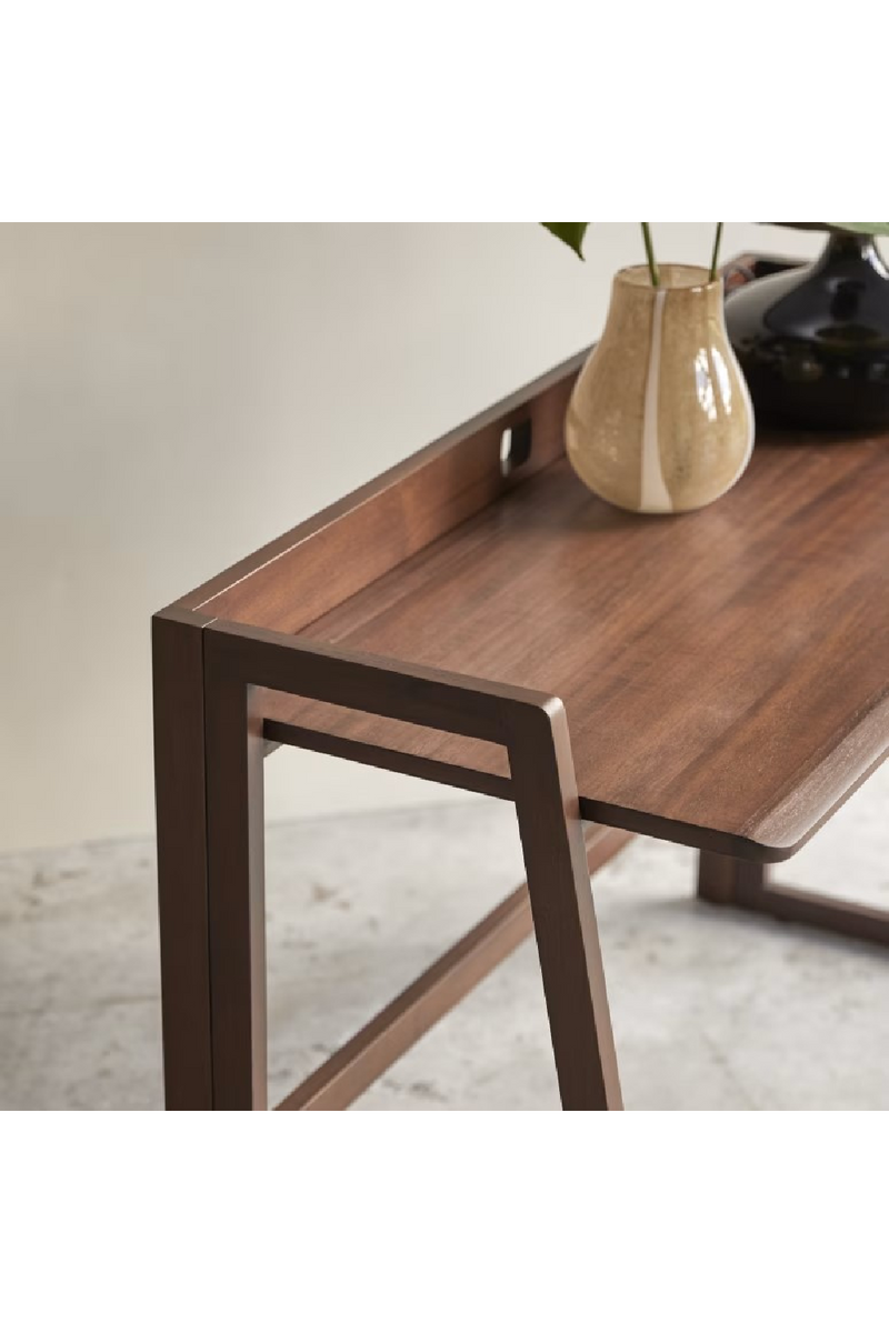 Solid Dark Teak Folding Desk | Tikamoon Philip | Woodfurniture.com