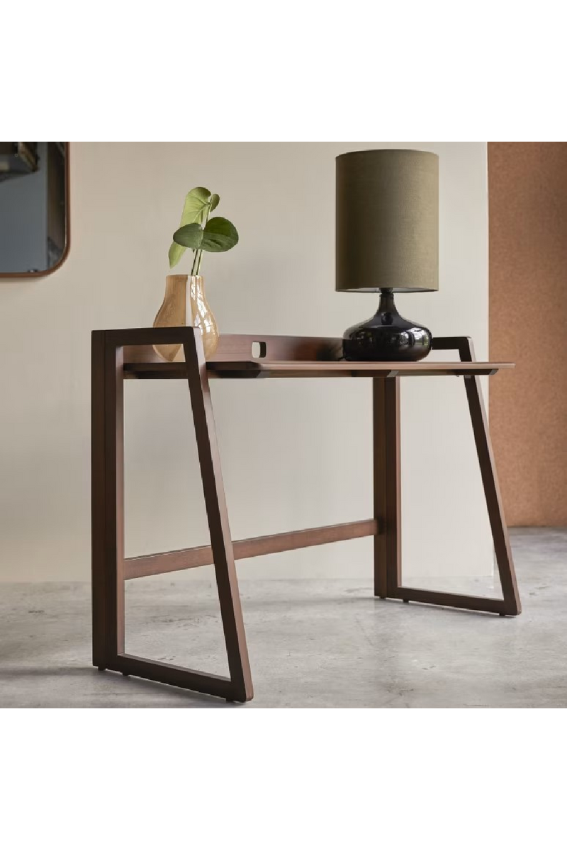 Solid Dark Teak Folding Desk | Tikamoon Philip | Woodfurniture.com