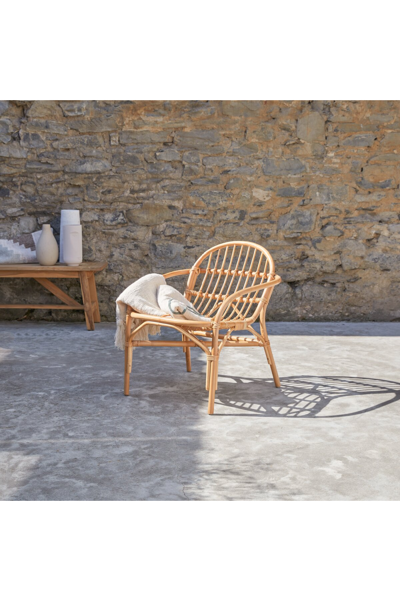 Varnished Rattan Outdoor Lounge Chair | Tikamoon Mina | Woodfurniture.com