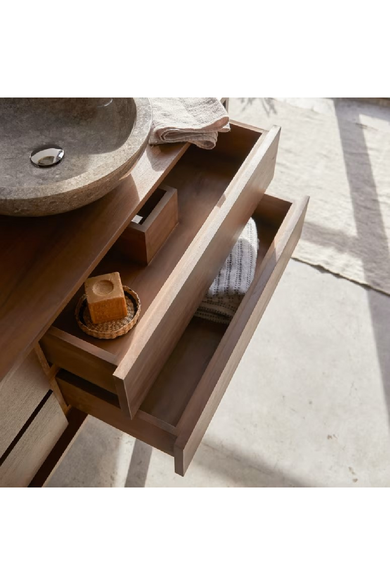 Teak Wall Mounted Vanity Unit | Tikamoon Parker | Woodfurniture.com