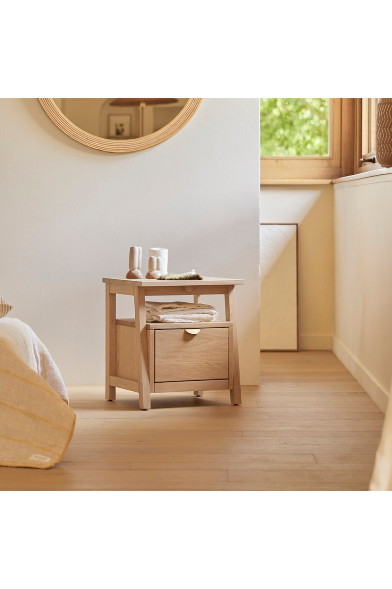 Oak Minimalist Bedside Table | Tikamoon Pola | Woodfurniture.com