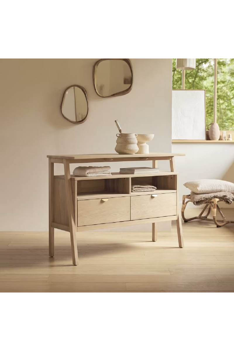 Oak Minimalist Console Table | Tikamoon Pola | Woodfurniture.com