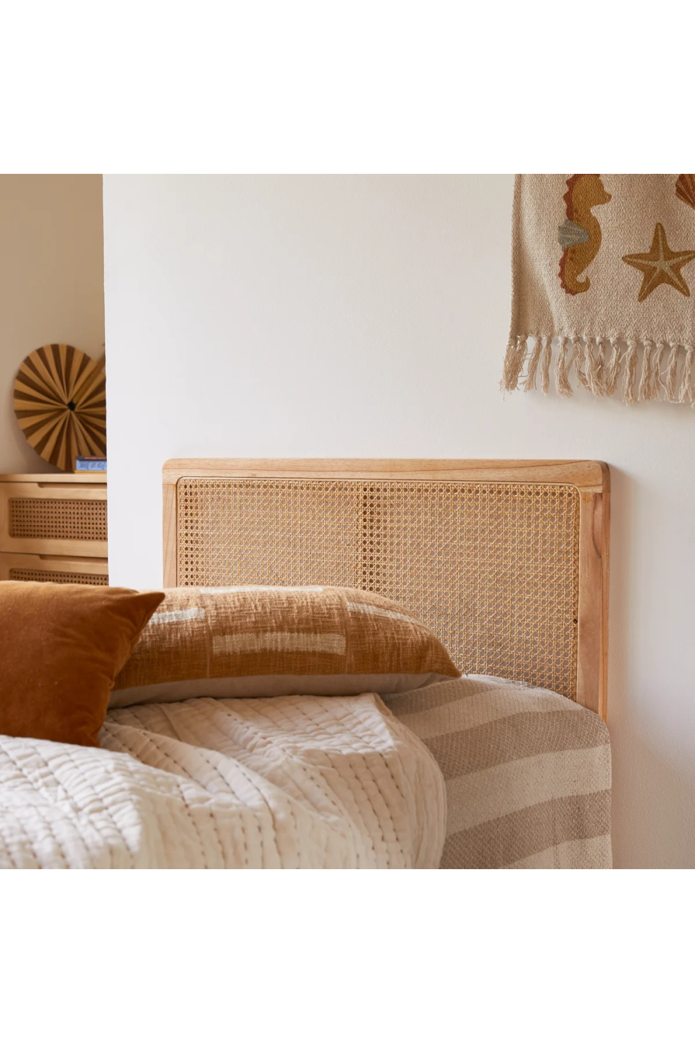 Rattan Canework Single Headboard | Tikamoon Adele | Woodfurniture.com