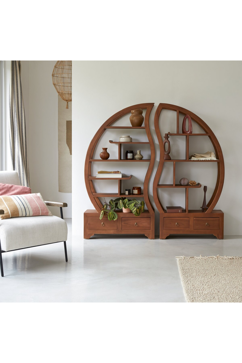 Teak Decorative Bookcase | Tikamoon Sphère Bi Ying Yang | Woodfurniture.com