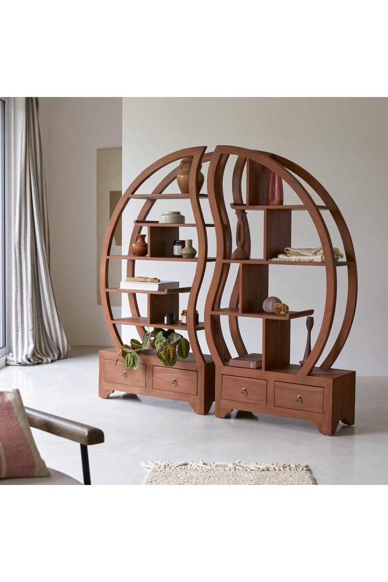 Teak Decorative Bookcase | Tikamoon Sphère Bi Ying Yang | Woodfurniture.com