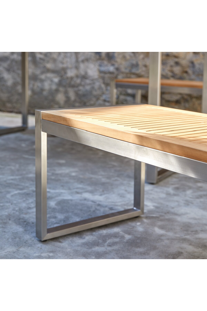 Slatted Teak Modern Outdoor Bench | Tikamoon Arno | Woodfurniture.com
