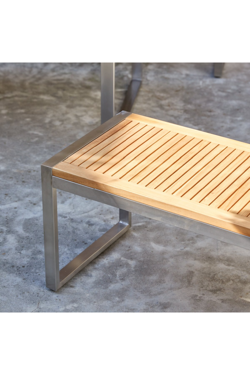 Slatted Teak Modern Outdoor Bench | Tikamoon Arno | Woodfurniture.com