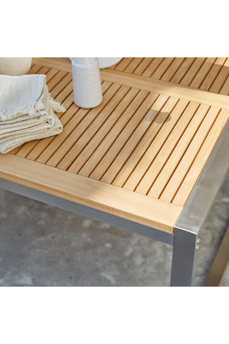 Slatted Teak Modern Outdoor Table | Tikamoon Arno | Woodfurniture.com
