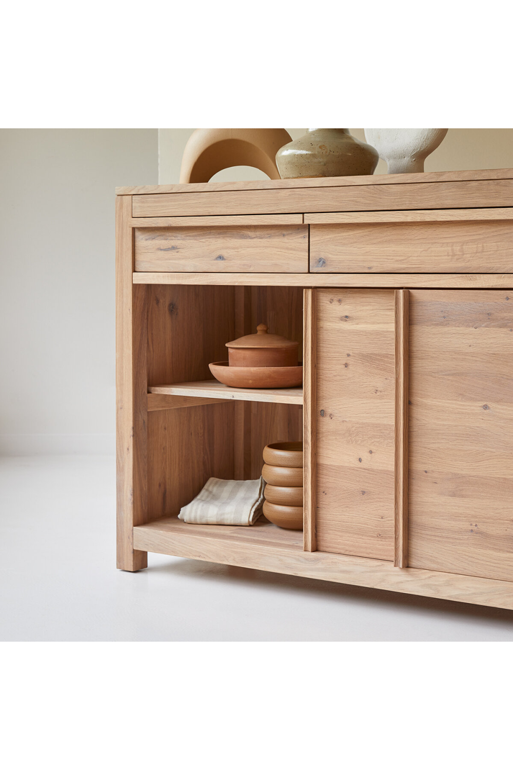 Oiled Oak Minimalist Sideboard | Tikamoon Luce | Woodfurniture.com