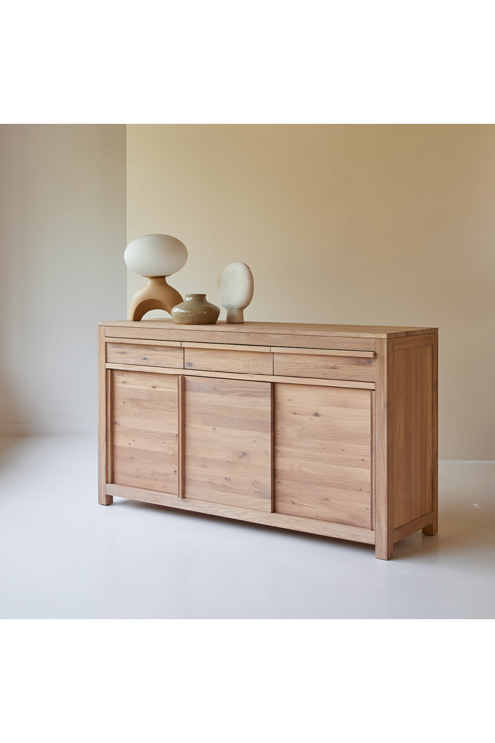 Oiled Oak Minimalist Sideboard | Tikamoon Luce | Woodfurniture.com