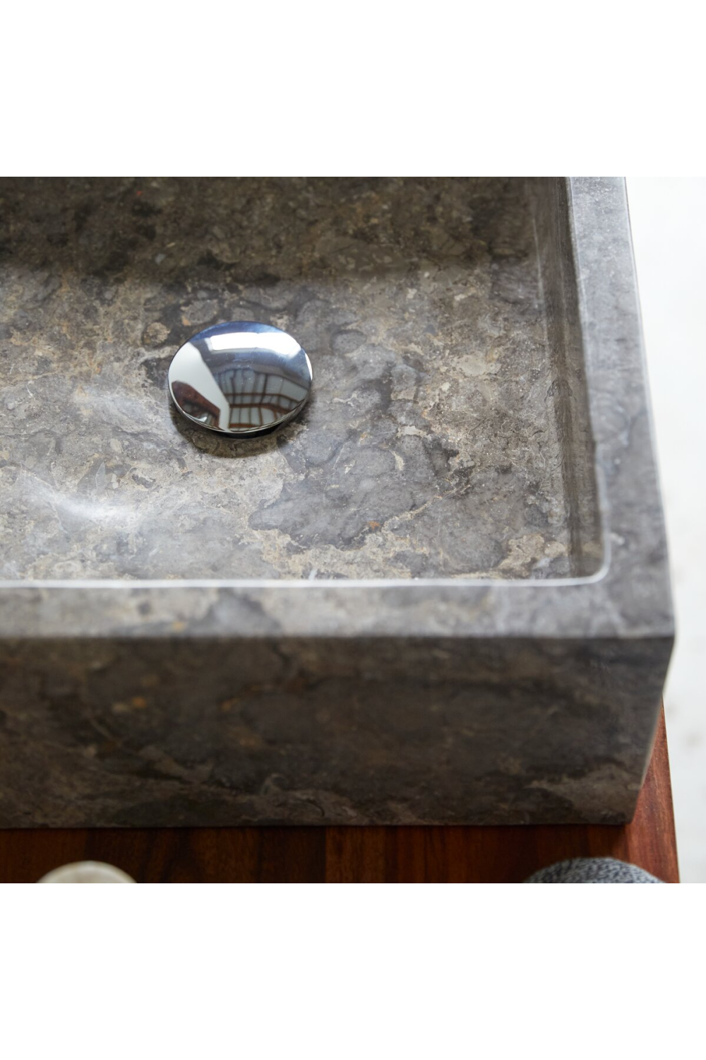 Gray Marble Bathroom Sink | Tikamoon Slats | Woodfurniture.com