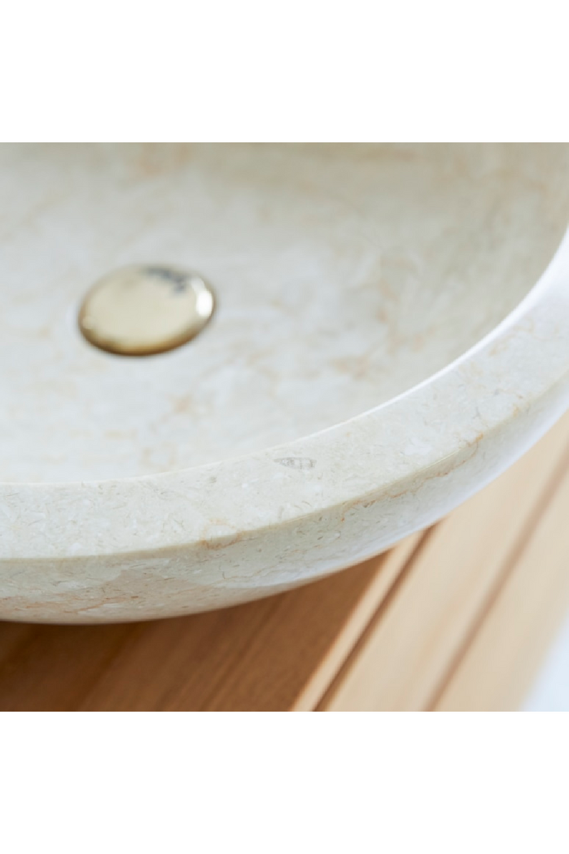 Cream Marble Bathroom Sink | Tikamoon Calypso | Woodfurniture.com