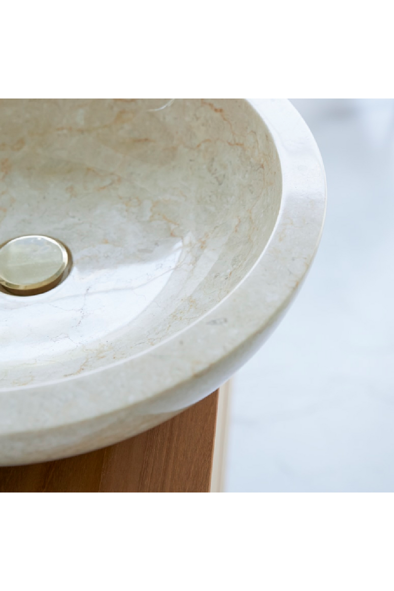 Cream Marble Bathroom Sink | Tikamoon Calypso | Woodfurniture.com