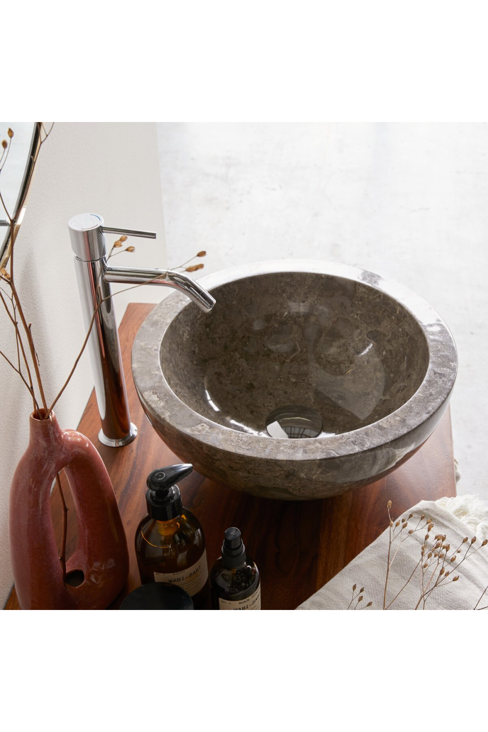 Gray Marble Bathroom Sink | Tikamoon Bahya | Woodfurniture.com