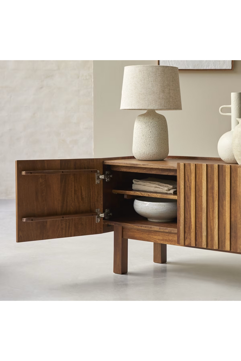 Slatted Mango Wood TV Unit | Tikamoon Milo | Woodfurniture.com