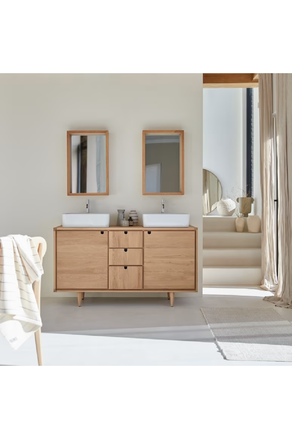 Contemporary Oak Vanity Unit | Tikamoon Jonak