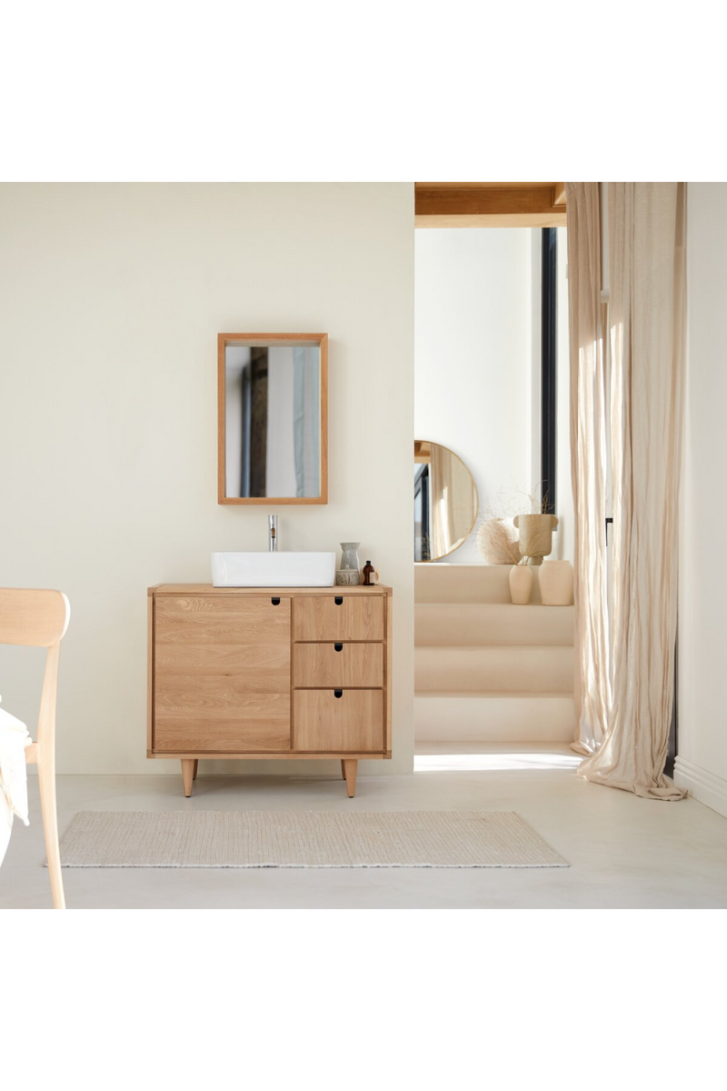Mueble de lavabo de roble de 110 cm - Muebles de cuarto de baño - Tikamoon