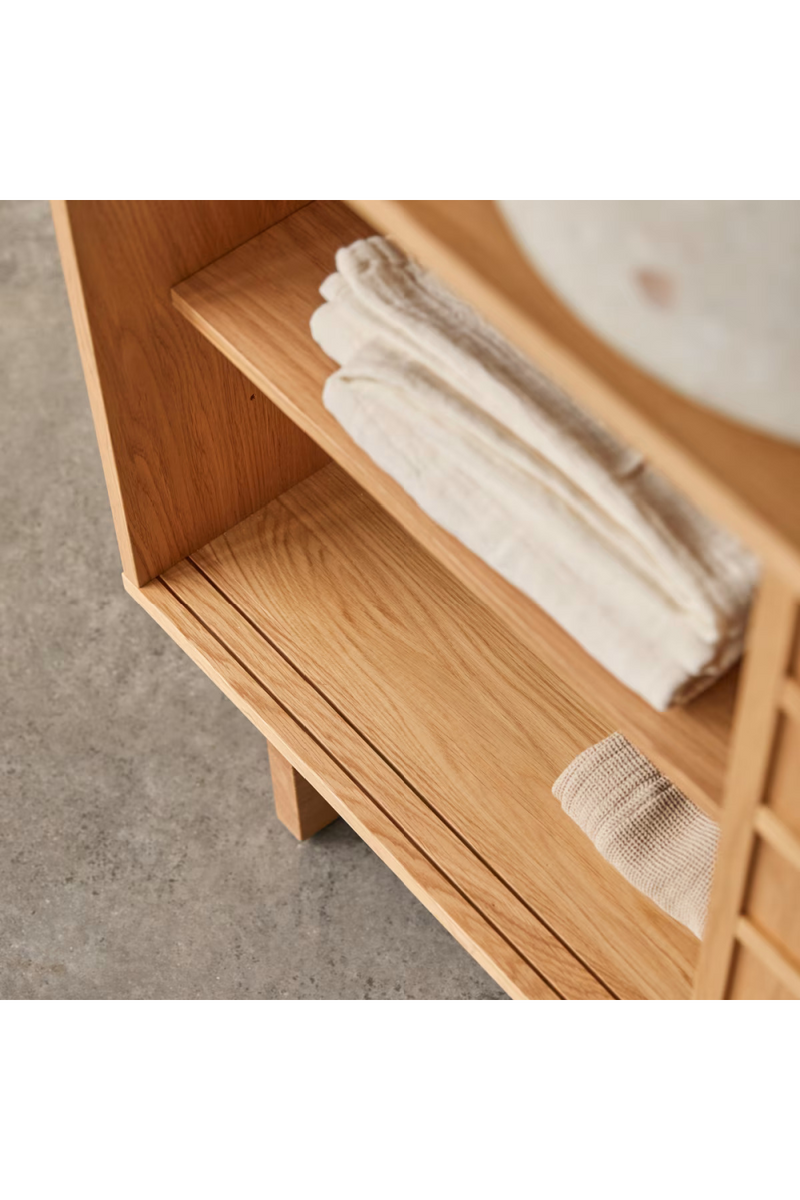 Solid Oak Japandi Bathroom Cabinet | Tikamoon Miu | Oroatrade.com