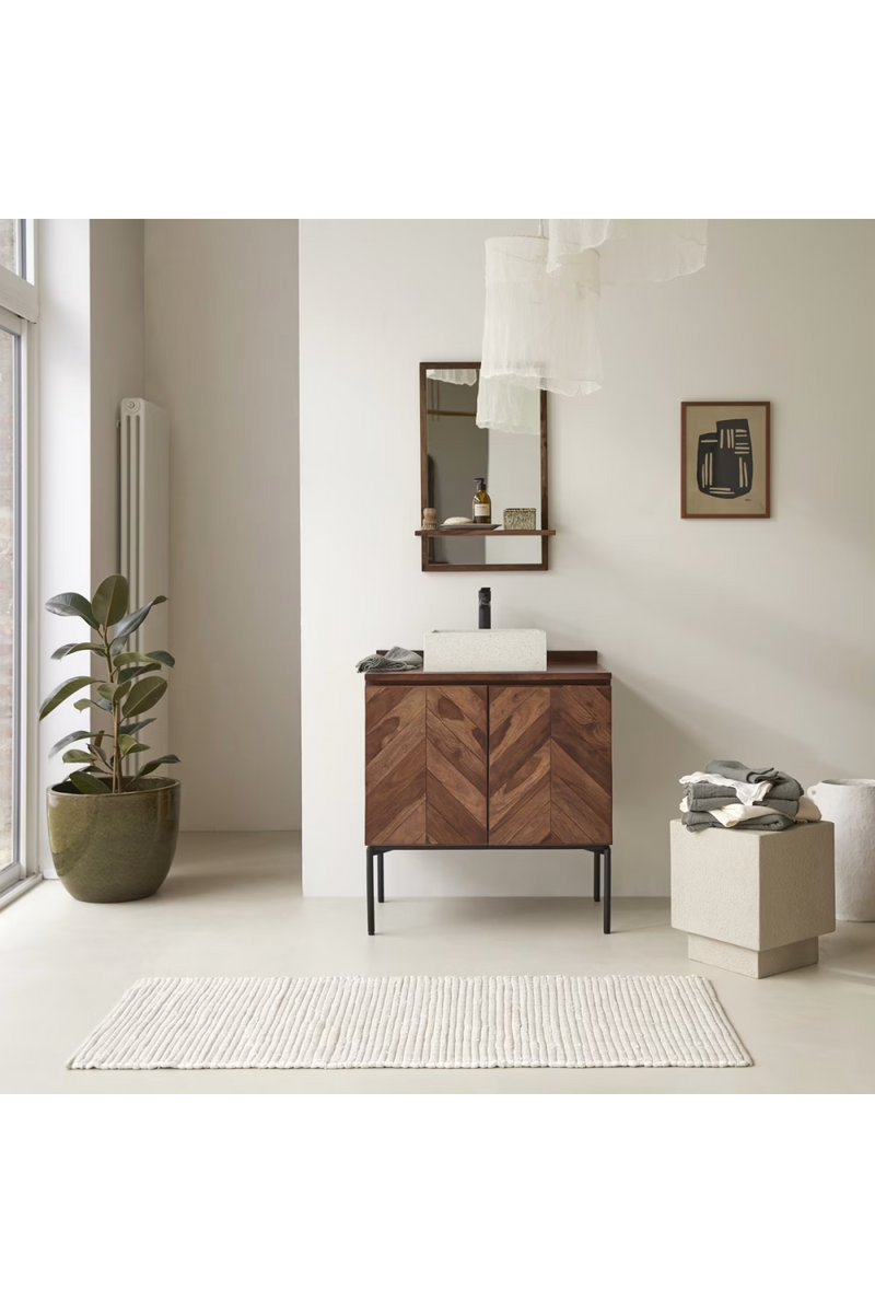 Solid Sheesham Chevron Vanity Unit | Tikamoon Ismaël | Woodfurniture.com