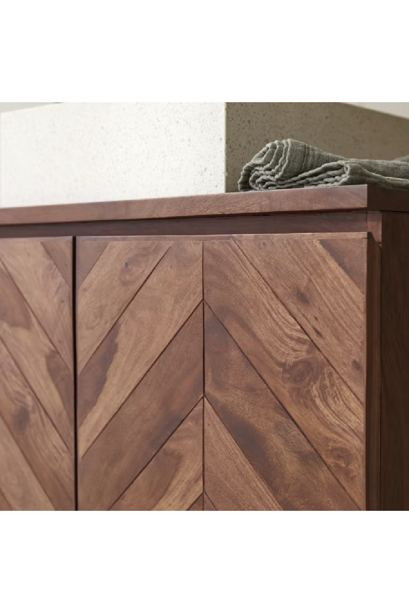 Solid Sheesham Chevron Vanity Unit | Tikamoon Ismaël | Woodfurniture.com