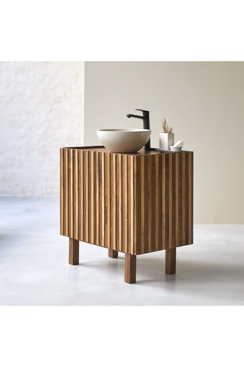 Slatted Mango Wood Vanity Unit | Tikamoon Milo | Woodfurniture.com