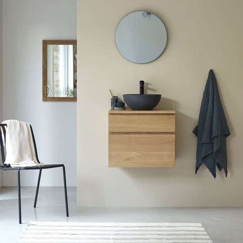 Oak Wall-Mounted Vanity Unit | Tikamoon Jacob | Woodfurniture.com