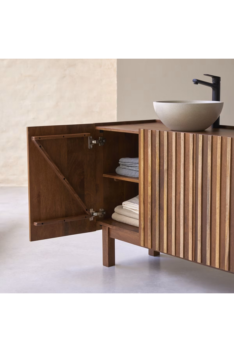 Varnished Mango Wood Vanity Unit | Tikamoon Milo | Woodfurniture.com