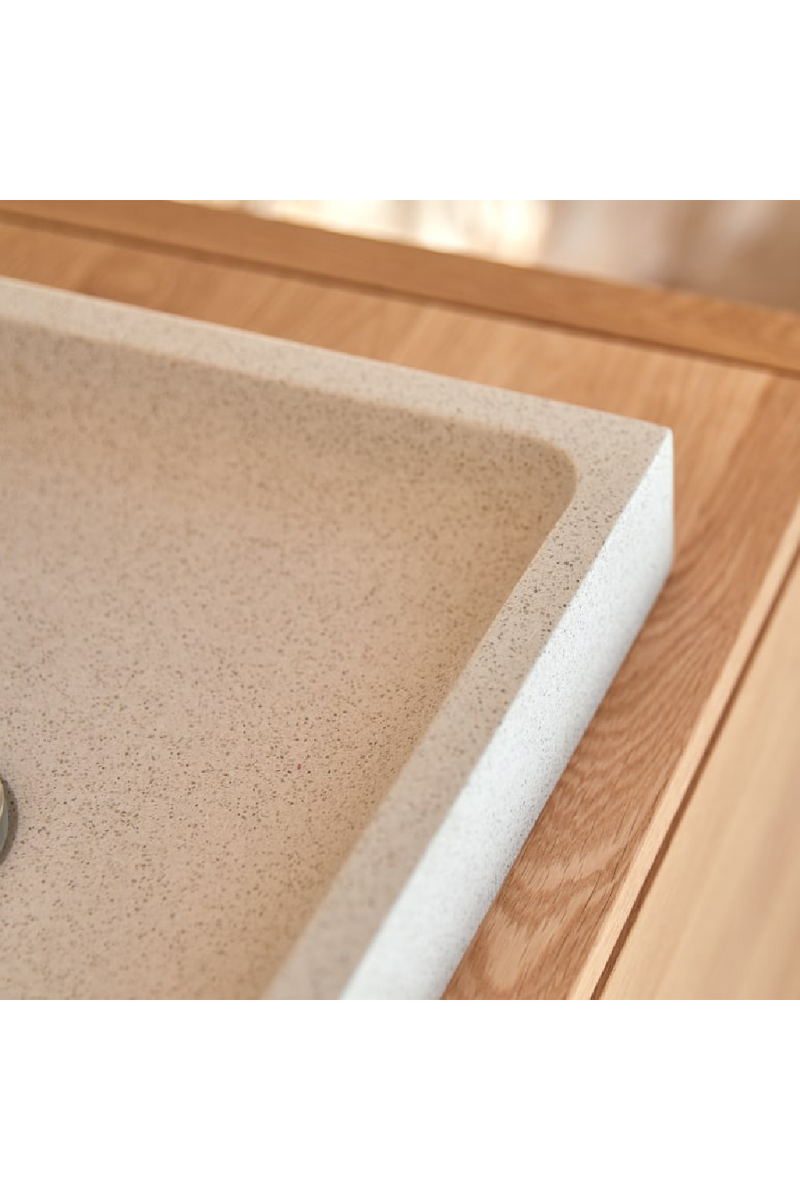 White Terrazzo Square Bathroom Sink | Tikamoon Timon | Woodfurniture.com