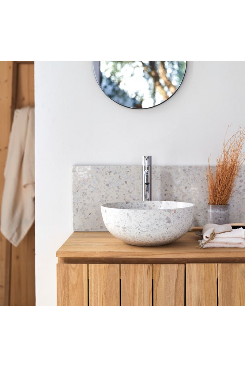 Round Terrazzo Bathroom Sink | Tikamoon Elea | Woodfurniture.com