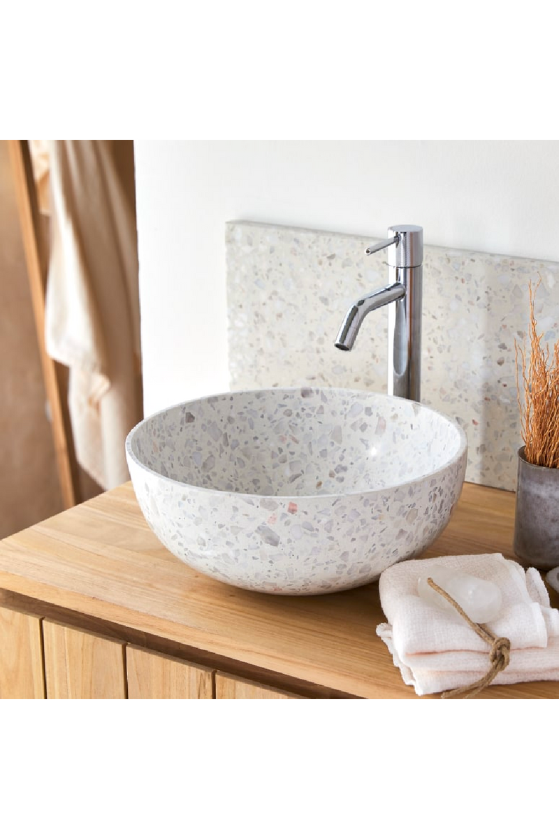 Round Terrazzo Bathroom Sink | Tikamoon Elea | Woodfurniture.com