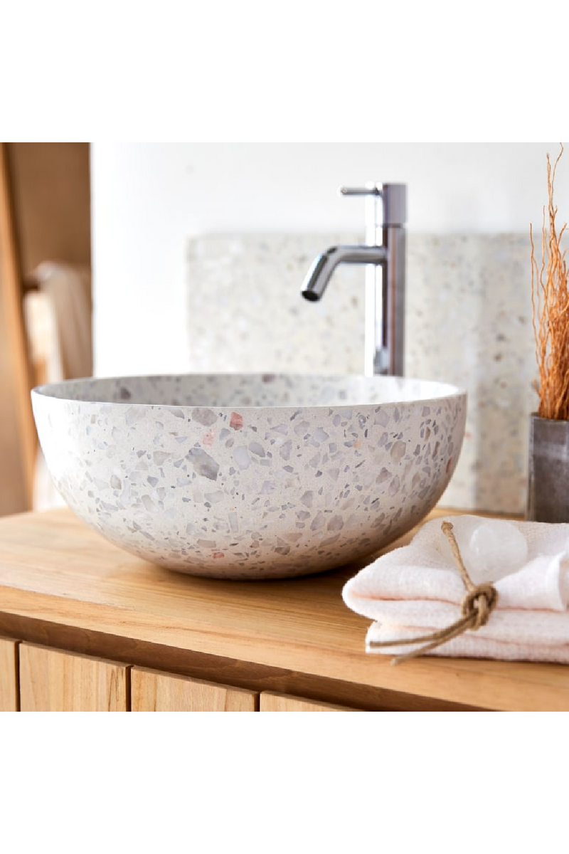 Round Terrazzo Bathroom Sink | Tikamoon Elea | Woodfurniture.com