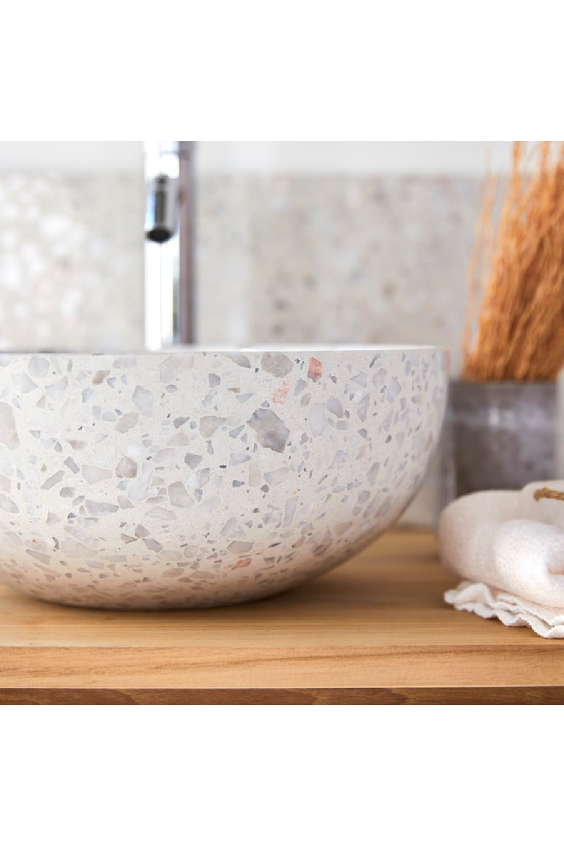 Round Terrazzo Bathroom Sink | Tikamoon Elea | Woodfurniture.com