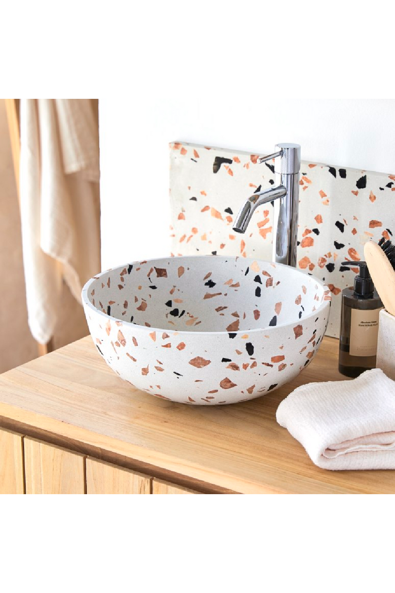 Round Terrazzo Bathroom Sink | Tikamoon Elea | Woodfurniture.com